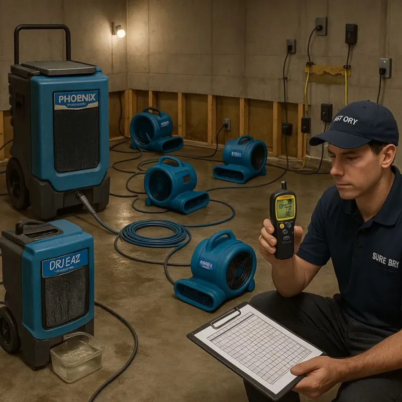 Structural Drying and Dehumidification process in Fountain Hill, PA